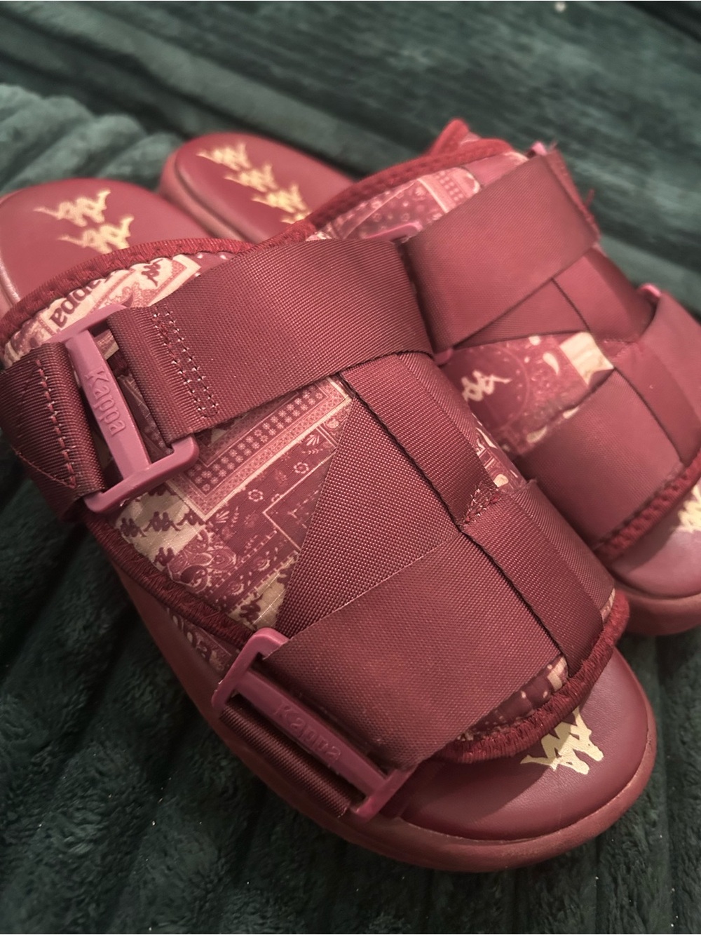 Kappa Women's Maroon Strap Slide Sandals
